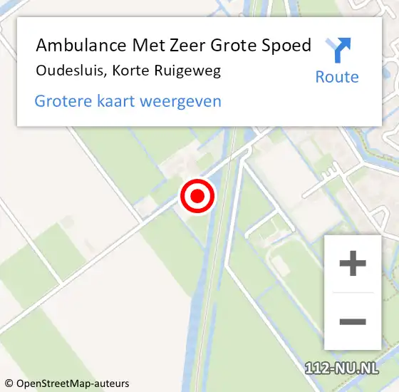 Locatie op kaart van de 112 melding: Ambulance Met Zeer Grote Spoed Naar Oudesluis, Korte Ruigeweg op 16 september 2024 16:06