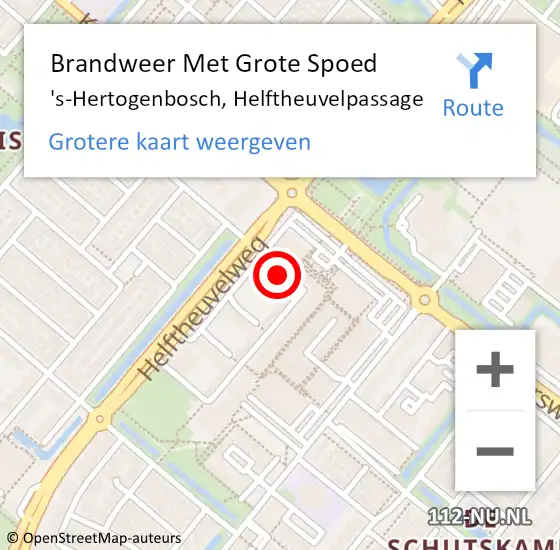 Locatie op kaart van de 112 melding: Brandweer Met Grote Spoed Naar 's-Hertogenbosch, Helftheuvelpassage op 16 september 2024 17:58