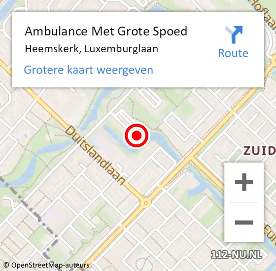 Locatie op kaart van de 112 melding: Ambulance Met Grote Spoed Naar Heemskerk, Luxemburglaan op 16 september 2024 18:02