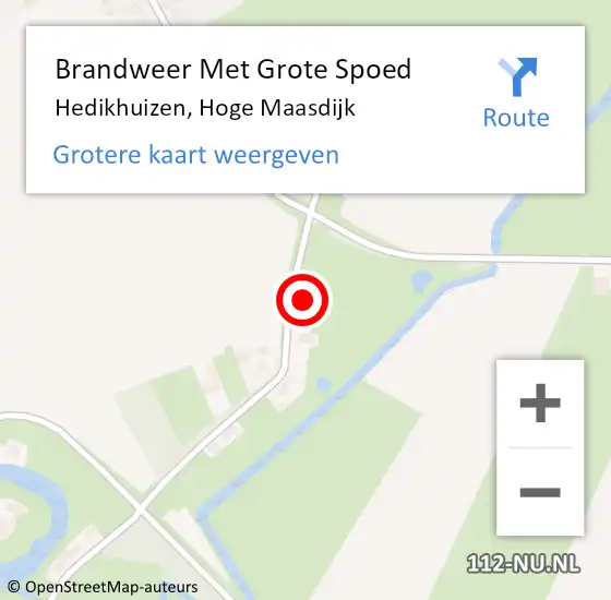 Locatie op kaart van de 112 melding: Brandweer Met Grote Spoed Naar Hedikhuizen, Hoge Maasdijk op 16 september 2024 18:42