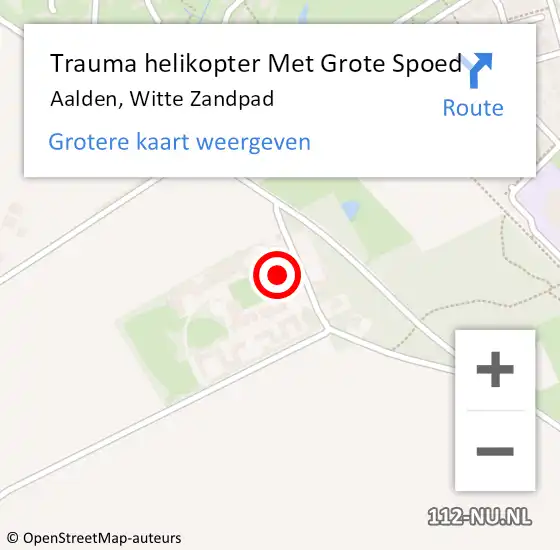 Locatie op kaart van de 112 melding: Trauma helikopter Met Grote Spoed Naar Aalden, Witte Zandpad op 16 september 2024 18:43