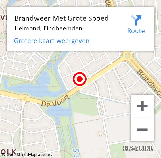 Locatie op kaart van de 112 melding: Brandweer Met Grote Spoed Naar Helmond, Eindbeemden op 16 september 2024 19:03