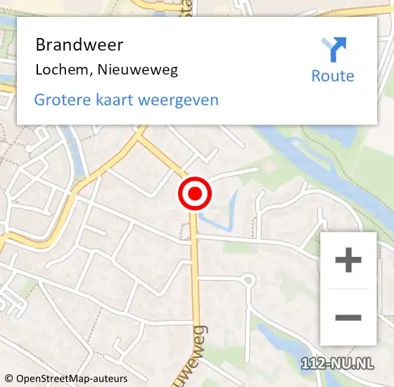 Locatie op kaart van de 112 melding: Brandweer Lochem, Nieuweweg op 16 september 2024 19:33