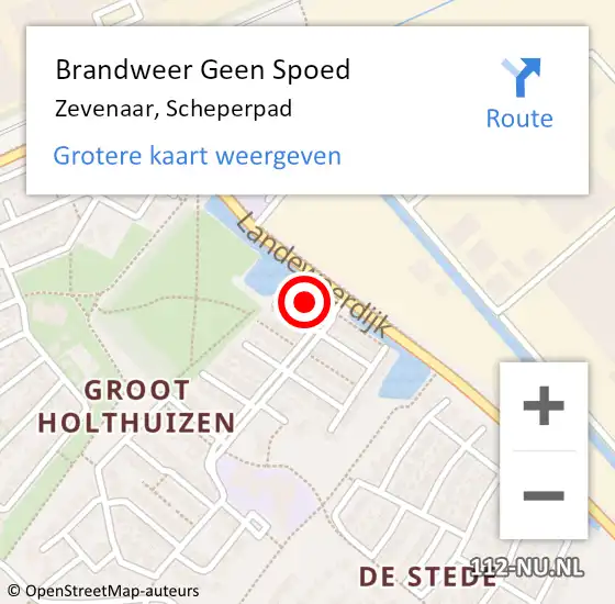 Locatie op kaart van de 112 melding: Brandweer Geen Spoed Naar Zevenaar, Scheperpad op 16 september 2024 19:37