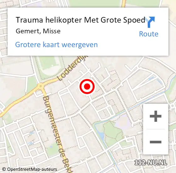 Locatie op kaart van de 112 melding: Trauma helikopter Met Grote Spoed Naar Gemert, Misse op 16 september 2024 19:58