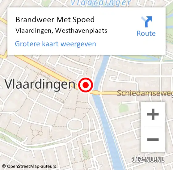 Locatie op kaart van de 112 melding: Brandweer Met Spoed Naar Vlaardingen, Westhavenplaats op 16 september 2024 20:10