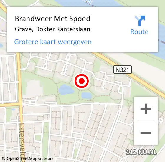 Locatie op kaart van de 112 melding: Brandweer Met Spoed Naar Grave, Dokter Kanterslaan op 16 september 2024 20:16