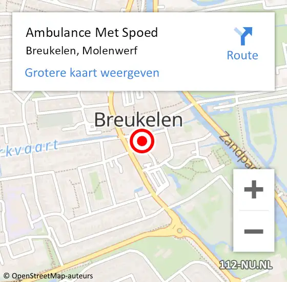 Locatie op kaart van de 112 melding: Ambulance Met Spoed Naar Breukelen, Molenwerf op 18 oktober 2013 09:10