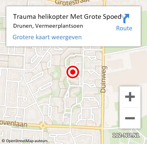 Locatie op kaart van de 112 melding: Trauma helikopter Met Grote Spoed Naar Drunen, Vermeerplantsoen op 16 september 2024 21:41