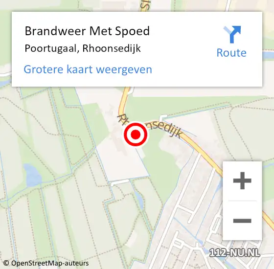 Locatie op kaart van de 112 melding: Brandweer Met Spoed Naar Poortugaal, Rhoonsedijk op 16 september 2024 21:50