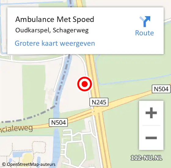 Locatie op kaart van de 112 melding: Ambulance Met Spoed Naar Oudkarspel, Schagerweg op 16 september 2024 22:45