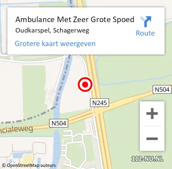 Locatie op kaart van de 112 melding: Ambulance Met Zeer Grote Spoed Naar Oudkarspel, Schagerweg op 16 september 2024 22:45