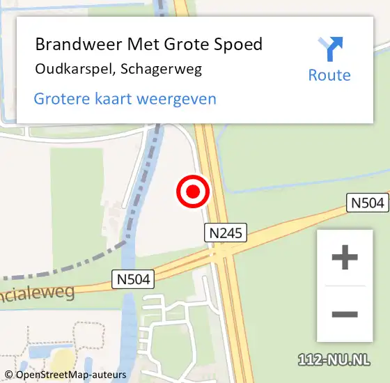 Locatie op kaart van de 112 melding: Brandweer Met Grote Spoed Naar Oudkarspel, Schagerweg op 16 september 2024 23:00