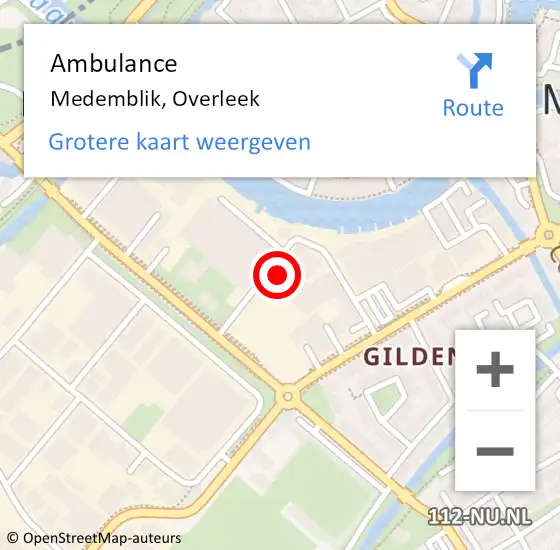 Locatie op kaart van de 112 melding: Ambulance Medemblik, Overleek op 16 september 2024 23:04