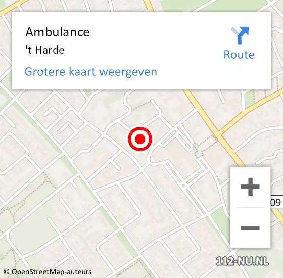 Locatie op kaart van de 112 melding: Ambulance 't Harde op 17 september 2024 00:23