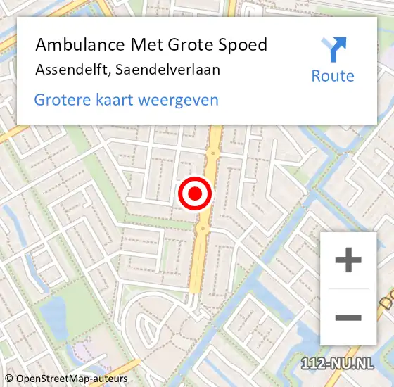 Locatie op kaart van de 112 melding: Ambulance Met Grote Spoed Naar Assendelft, Saendelverlaan op 17 september 2024 02:36