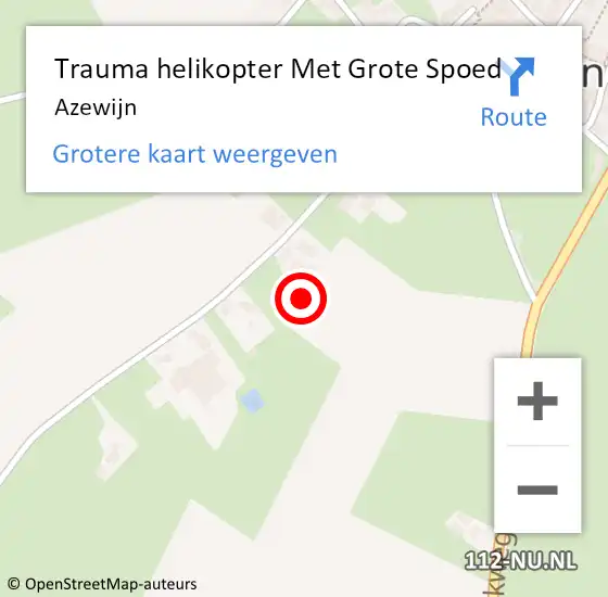 Locatie op kaart van de 112 melding: Trauma helikopter Met Grote Spoed Naar Azewijn op 17 september 2024 04:06