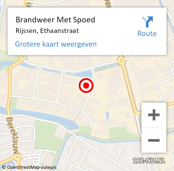 Locatie op kaart van de 112 melding: Brandweer Met Spoed Naar Rijssen, Ethaanstraat op 17 september 2024 05:30