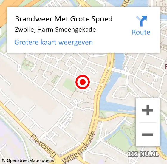 Locatie op kaart van de 112 melding: Brandweer Met Grote Spoed Naar Zwolle, Harm Smeengekade op 17 september 2024 05:32