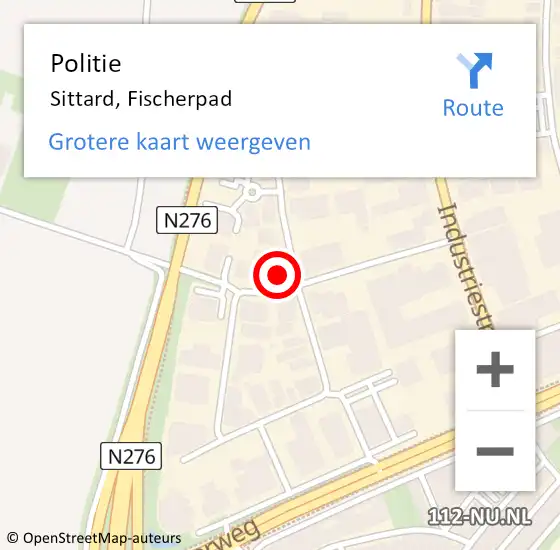 Locatie op kaart van de 112 melding: Politie Sittard, Fischerpad op 17 september 2024 07:02