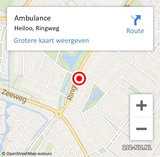 Locatie op kaart van de 112 melding: Ambulance Heiloo, Ringweg op 17 september 2024 07:51