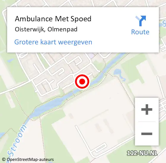 Locatie op kaart van de 112 melding: Ambulance Met Spoed Naar Oisterwijk, Olmenpad op 20 oktober 2014 12:34