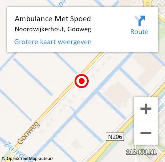 Locatie op kaart van de 112 melding: Ambulance Met Spoed Naar Noordwijkerhout, Gooweg op 17 september 2024 08:41