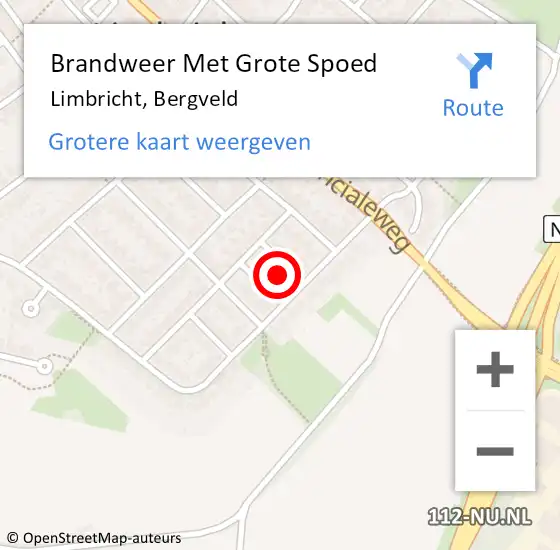 Locatie op kaart van de 112 melding: Brandweer Met Grote Spoed Naar Limbricht, Bergveld op 17 september 2024 09:05