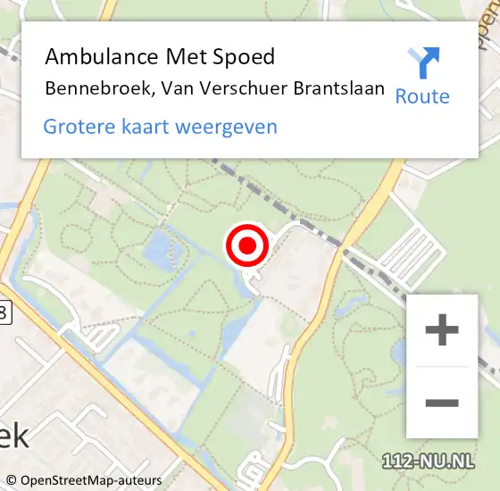 Locatie op kaart van de 112 melding: Ambulance Met Spoed Naar Bennebroek, Van Verschuer Brantslaan op 17 september 2024 09:05