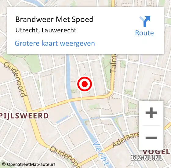 Locatie op kaart van de 112 melding: Brandweer Met Spoed Naar Utrecht, Lauwerecht op 17 september 2024 09:35