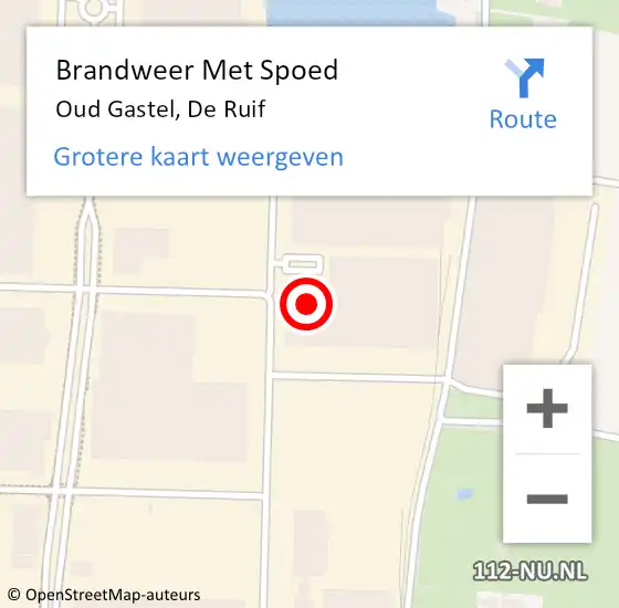 Locatie op kaart van de 112 melding: Brandweer Met Spoed Naar Oud Gastel, De Ruif op 17 september 2024 09:56