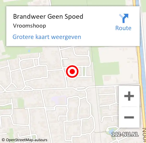 Locatie op kaart van de 112 melding: Brandweer Geen Spoed Naar Vroomshoop op 17 september 2024 10:42