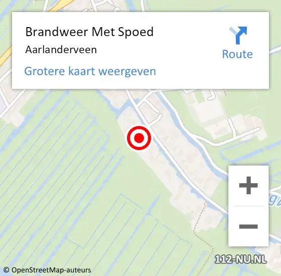 Locatie op kaart van de 112 melding: Brandweer Met Spoed Naar Aarlanderveen op 17 september 2024 11:23