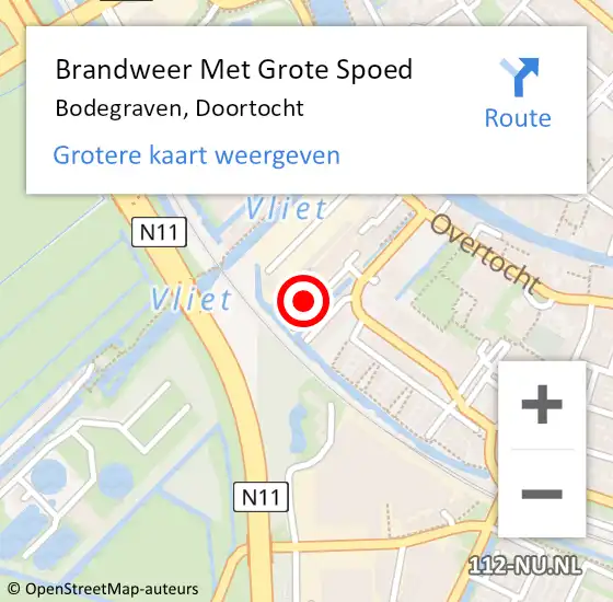 Locatie op kaart van de 112 melding: Brandweer Met Grote Spoed Naar Bodegraven, Doortocht op 17 september 2024 11:25