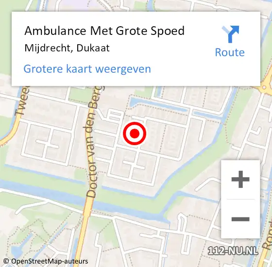 Locatie op kaart van de 112 melding: Ambulance Met Grote Spoed Naar Mijdrecht, Dukaat op 17 september 2024 11:50