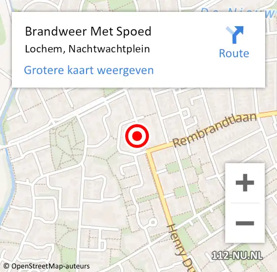 Locatie op kaart van de 112 melding: Brandweer Met Spoed Naar Lochem, Nachtwachtplein op 17 september 2024 12:00