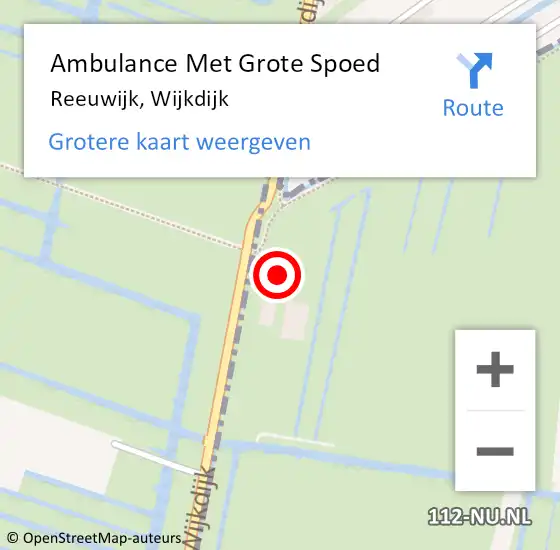 Locatie op kaart van de 112 melding: Ambulance Met Grote Spoed Naar Reeuwijk, Wijkdijk op 17 september 2024 12:15