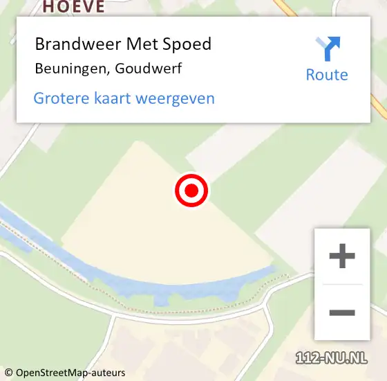 Locatie op kaart van de 112 melding: Brandweer Met Spoed Naar Beuningen, Goudwerf op 17 september 2024 12:32