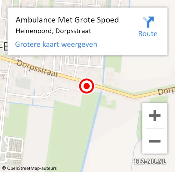 Locatie op kaart van de 112 melding: Ambulance Met Grote Spoed Naar Heinenoord, Dorpsstraat op 17 september 2024 12:35