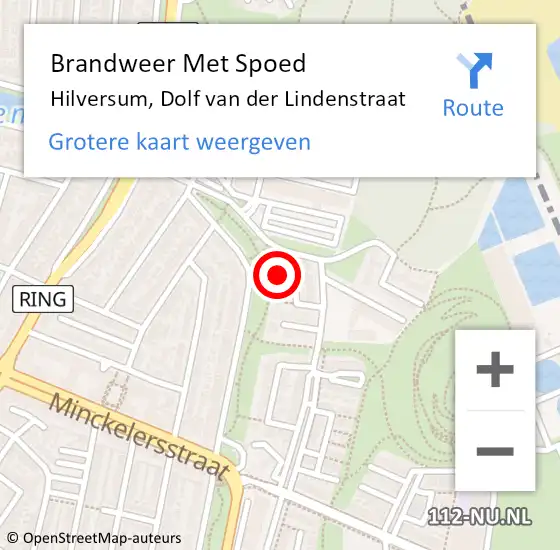 Locatie op kaart van de 112 melding: Brandweer Met Spoed Naar Hilversum, Dolf van der Lindenstraat op 17 september 2024 12:55