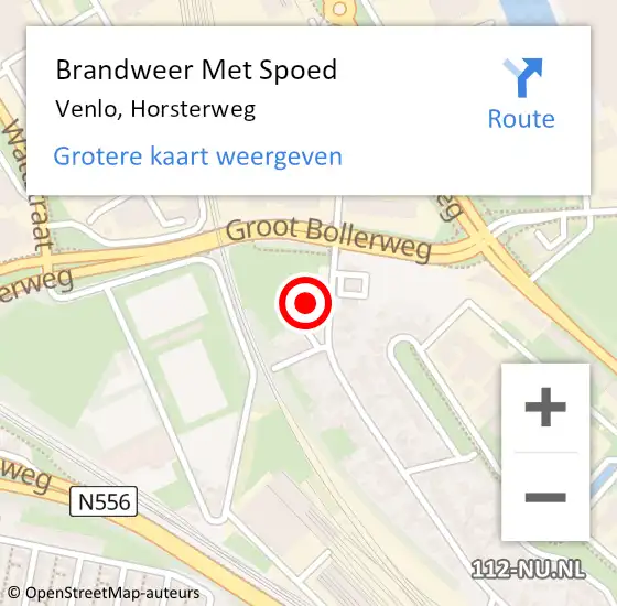 Locatie op kaart van de 112 melding: Brandweer Met Spoed Naar Venlo, Horsterweg op 17 september 2024 13:51