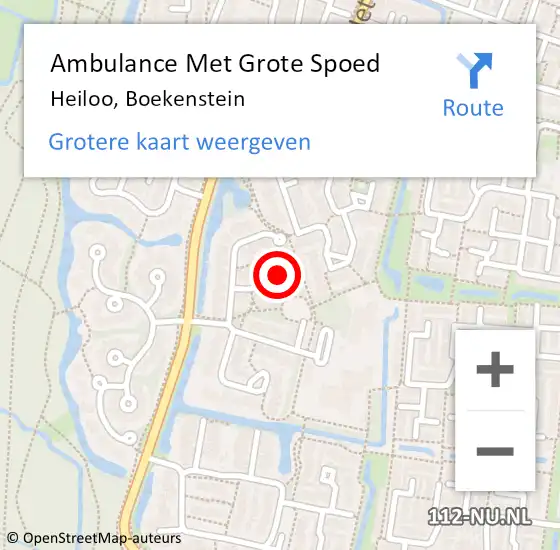 Locatie op kaart van de 112 melding: Ambulance Met Grote Spoed Naar Heiloo, Boekenstein op 17 september 2024 13:55