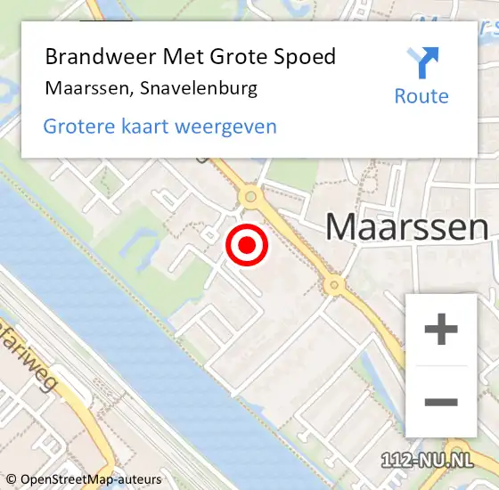 Locatie op kaart van de 112 melding: Brandweer Met Grote Spoed Naar Maarssen, Snavelenburg op 17 september 2024 13:57