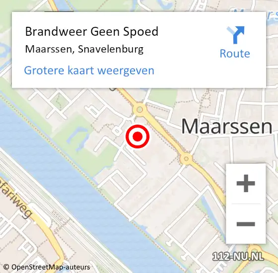 Locatie op kaart van de 112 melding: Brandweer Geen Spoed Naar Maarssen, Snavelenburg op 17 september 2024 13:59