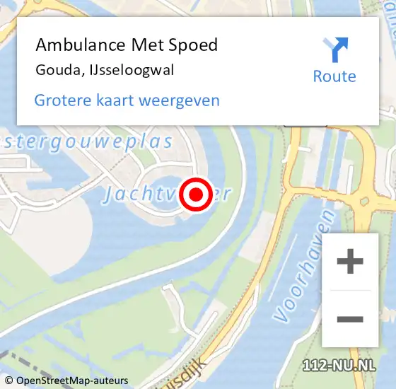 Locatie op kaart van de 112 melding: Ambulance Met Spoed Naar Gouda, IJsseloogwal op 17 september 2024 14:08