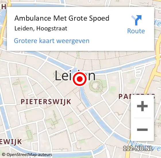 Locatie op kaart van de 112 melding: Ambulance Met Grote Spoed Naar Noordwijkerhout, Hoogstraat op 17 september 2024 14:09