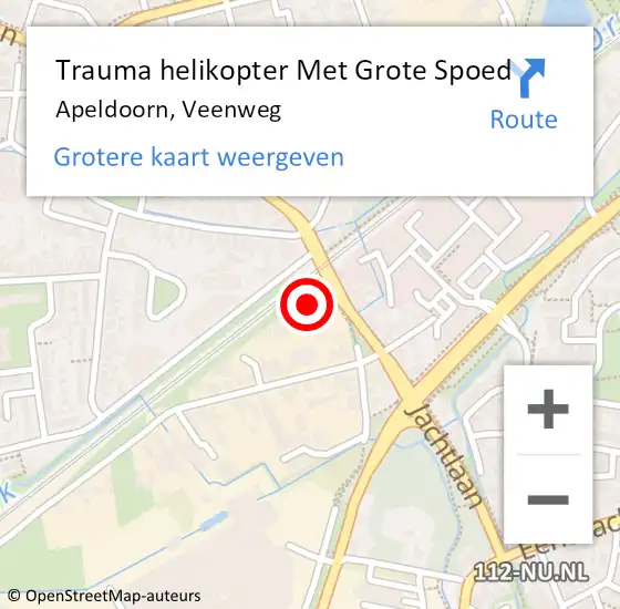 Locatie op kaart van de 112 melding: Trauma helikopter Met Grote Spoed Naar Apeldoorn, Veenweg op 17 september 2024 14:29