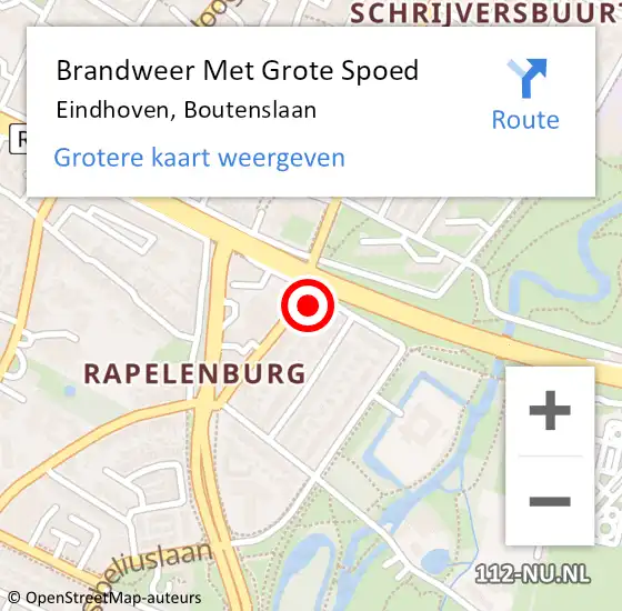 Locatie op kaart van de 112 melding: Brandweer Met Grote Spoed Naar Eindhoven, Boutenslaan op 17 september 2024 15:11