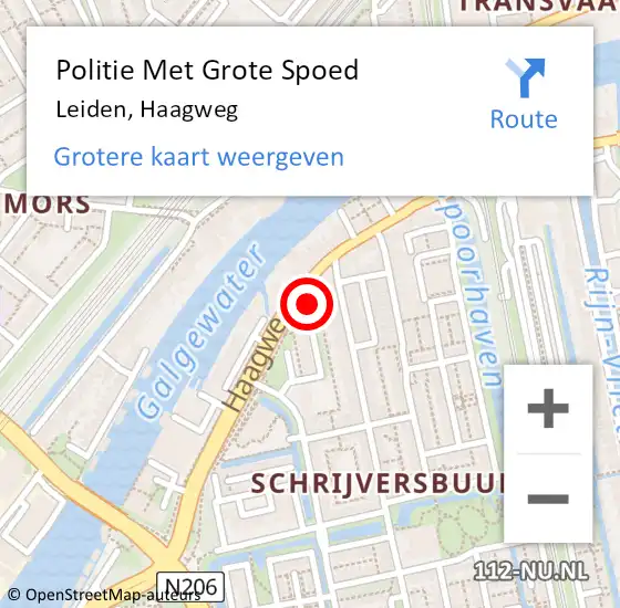 Locatie op kaart van de 112 melding: Politie Met Grote Spoed Naar Leiden, Haagweg op 17 september 2024 15:30