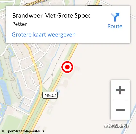 Locatie op kaart van de 112 melding: Brandweer Met Grote Spoed Naar Petten op 17 september 2024 15:32